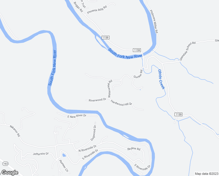 map of restaurants, bars, coffee shops, grocery stores, and more near 203 Waterwood Road in West Jefferson