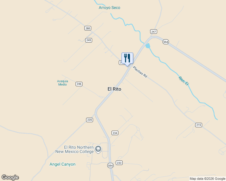 map of restaurants, bars, coffee shops, grocery stores, and more near in El Rito
