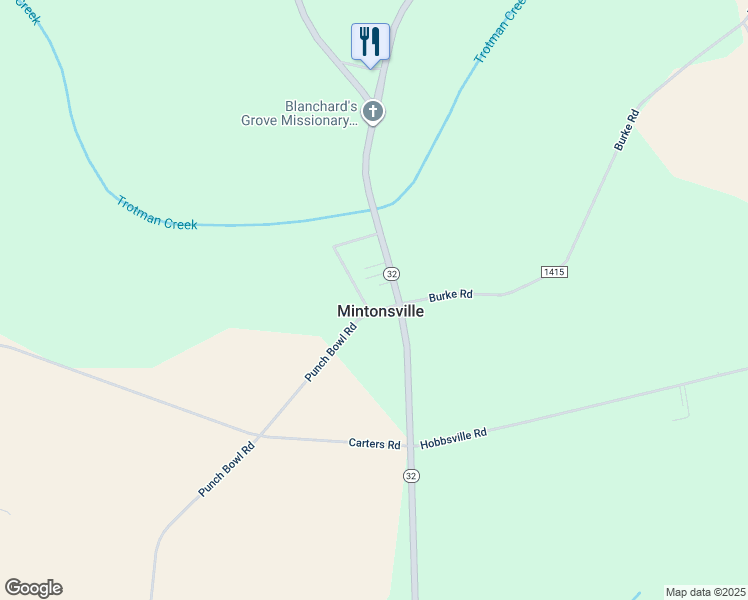 map of restaurants, bars, coffee shops, grocery stores, and more near 1423 North Carolina 32 in Hobbsville
