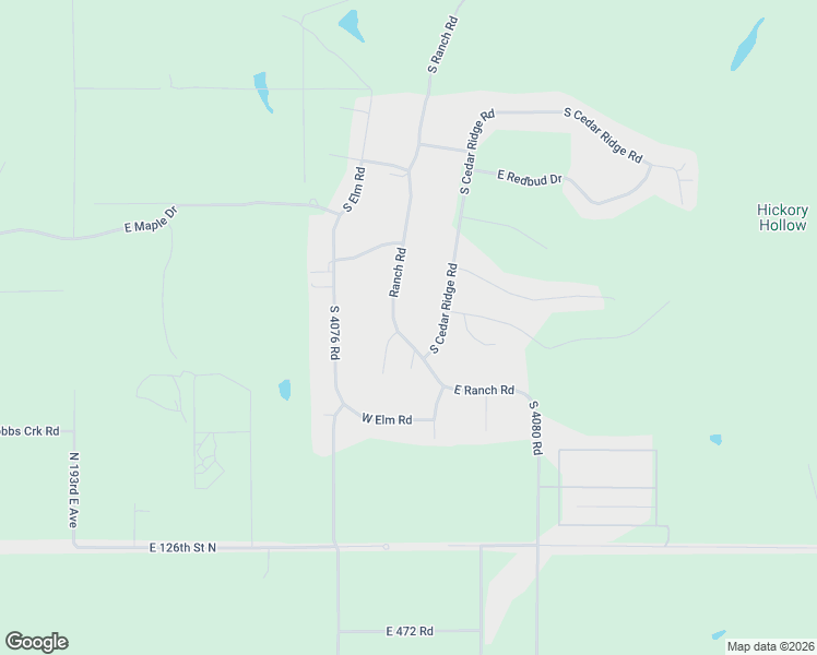 map of restaurants, bars, coffee shops, grocery stores, and more near 18317 Ranch Road in Claremore