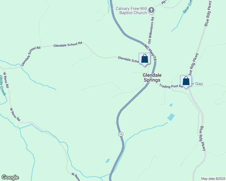 map of restaurants, bars, coffee shops, grocery stores, and more near 596 J W Luke Road in West Jefferson