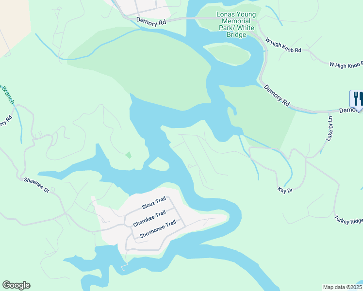map of restaurants, bars, coffee shops, grocery stores, and more near 662 Lake Drive Lane in LaFollette