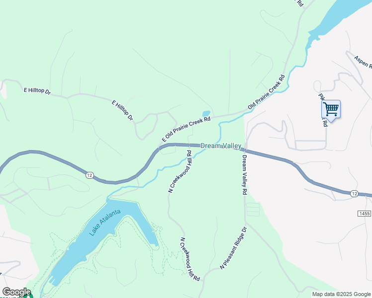 map of restaurants, bars, coffee shops, grocery stores, and more near 1620 Prairie Creek Drive in Rogers