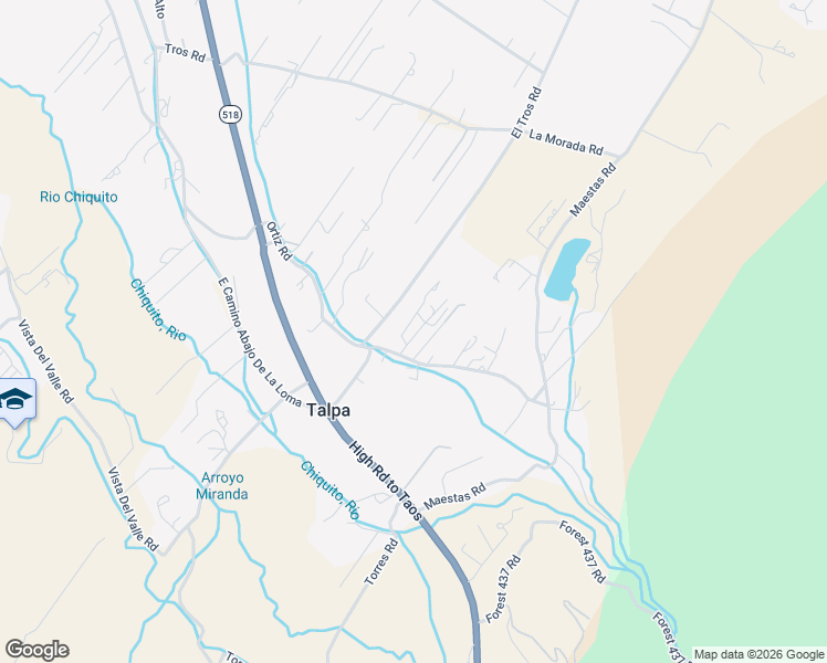 map of restaurants, bars, coffee shops, grocery stores, and more near 34-52 Archuleta Road in Ranchos de Taos