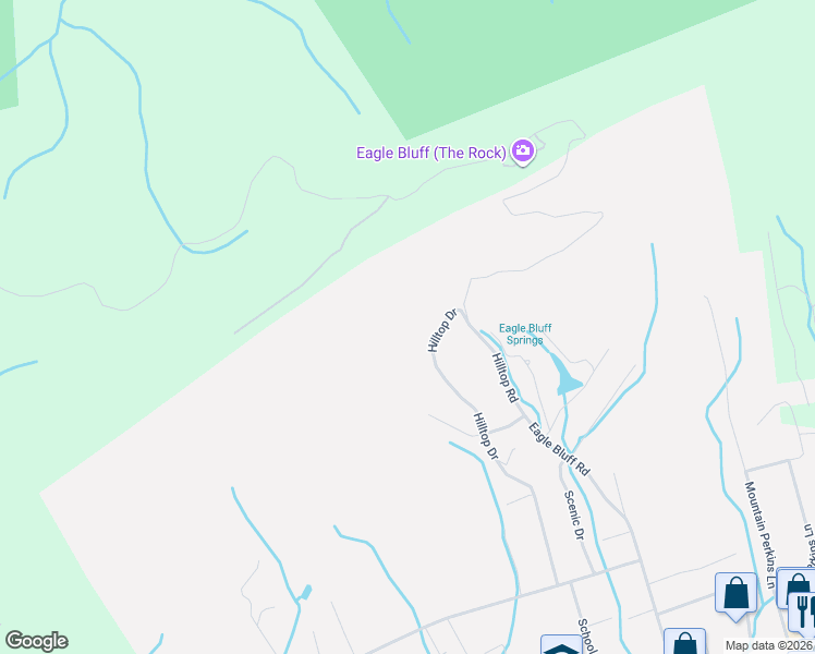 map of restaurants, bars, coffee shops, grocery stores, and more near 644 Hilltop Drive in Jacksboro