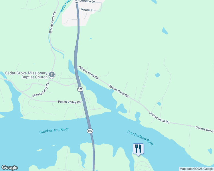 map of restaurants, bars, coffee shops, grocery stores, and more near 164 Odoms Bend Road in Gallatin