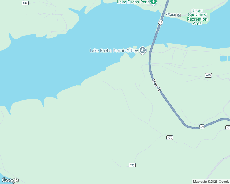 map of restaurants, bars, coffee shops, grocery stores, and more near 46418 590 Road in Jay