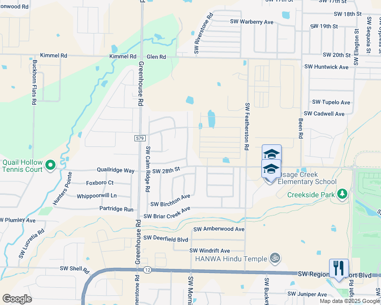 map of restaurants, bars, coffee shops, grocery stores, and more near 2803 Southwest Glen Ridge Road in Bentonville