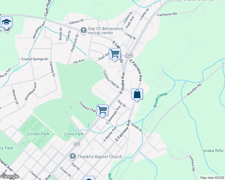 map of restaurants, bars, coffee shops, grocery stores, and more near 9 Trivette Concourse in Johnson City