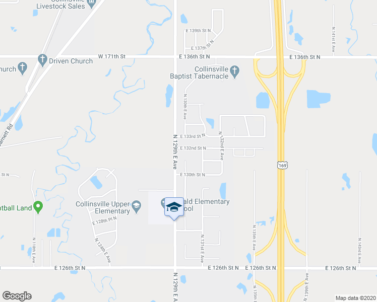 map of restaurants, bars, coffee shops, grocery stores, and more near 13012 East 132nd Street North in Collinsville