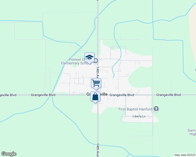 map of restaurants, bars, coffee shops, grocery stores, and more near 8810 14th Avenue in Hanford