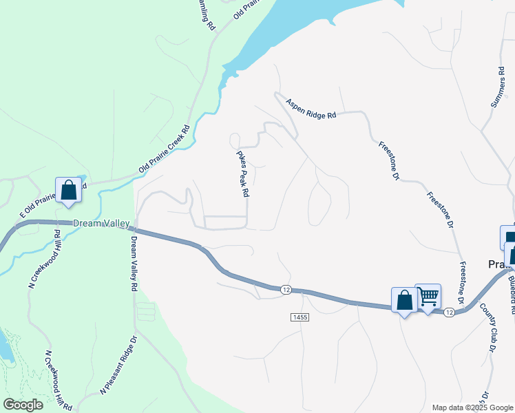 map of restaurants, bars, coffee shops, grocery stores, and more near 8962 Pikes Peak Road in Little Flock