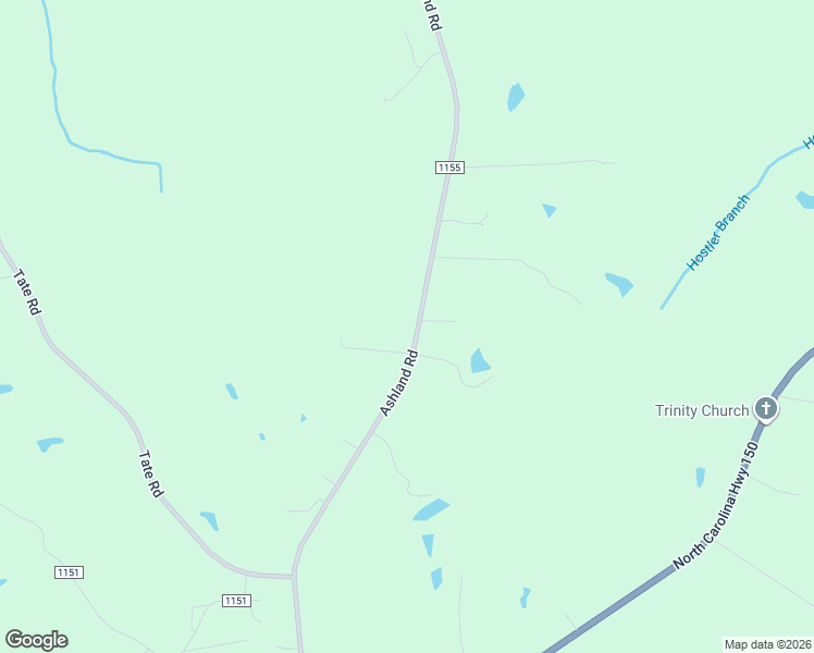 map of restaurants, bars, coffee shops, grocery stores, and more near 3404 Ashland Road in Reidsville