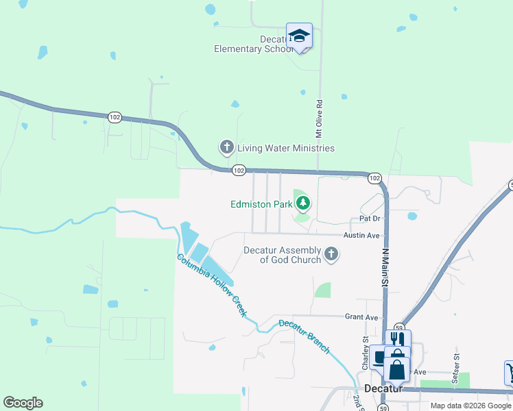 map of restaurants, bars, coffee shops, grocery stores, and more near 1088 Buffington Street in Decatur