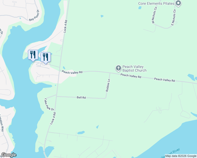 map of restaurants, bars, coffee shops, grocery stores, and more near 557 Peach Valley Road in Gallatin