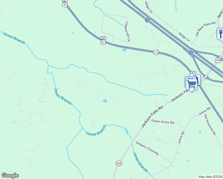 map of restaurants, bars, coffee shops, grocery stores, and more near 1186 Green Acres Road in Cheatham County