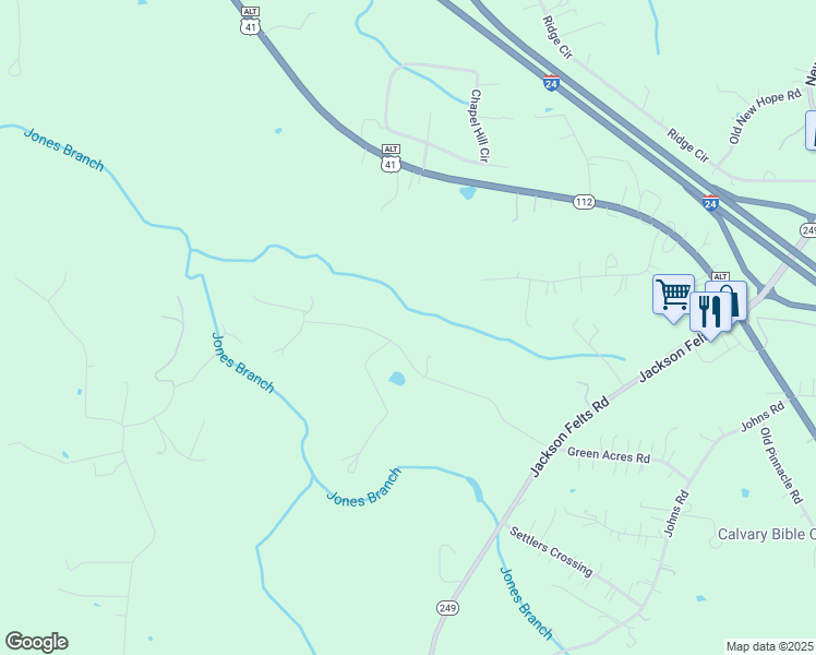 map of restaurants, bars, coffee shops, grocery stores, and more near 1186 Green Acres Road in Cheatham County