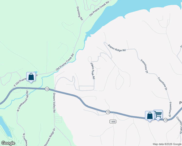 map of restaurants, bars, coffee shops, grocery stores, and more near 8985 Pikes Peak Road in Rogers