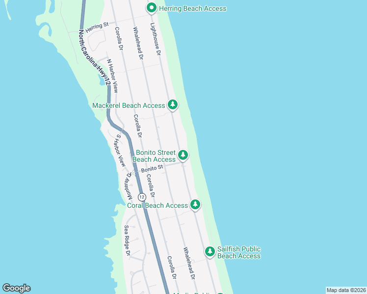 map of restaurants, bars, coffee shops, grocery stores, and more near 931 Lighthouse Drive in Corolla