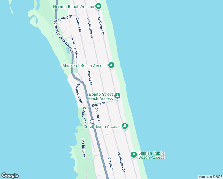 map of restaurants, bars, coffee shops, grocery stores, and more near 932 Lighthouse Dr in Corolla