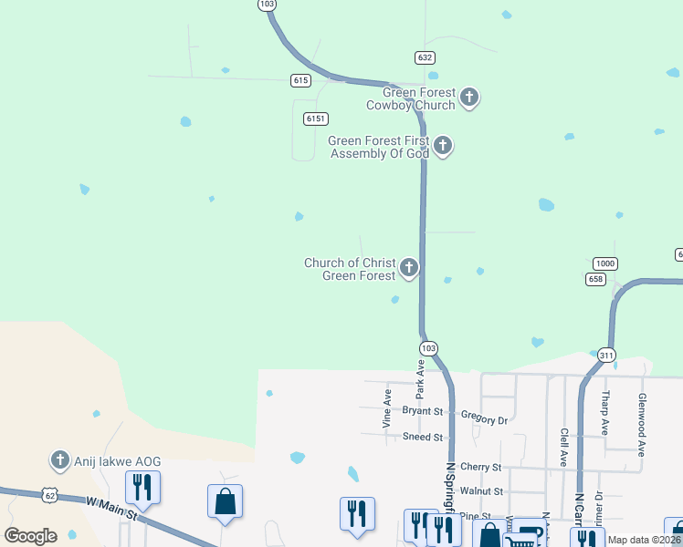 map of restaurants, bars, coffee shops, grocery stores, and more near North in Carroll County