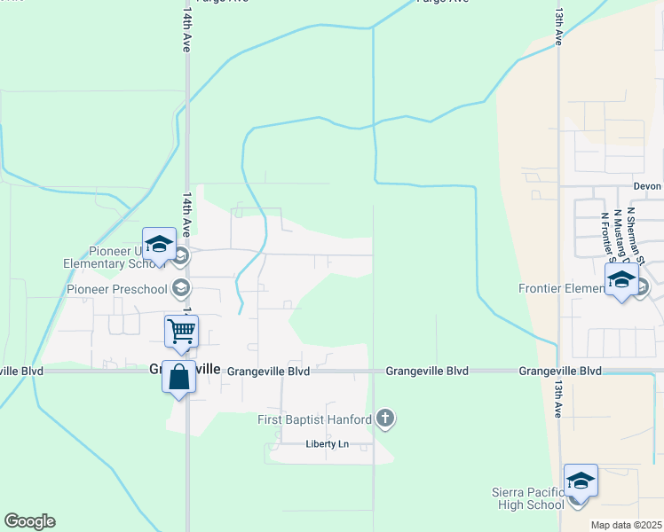 map of restaurants, bars, coffee shops, grocery stores, and more near 13611 Francisco Drive in Hanford