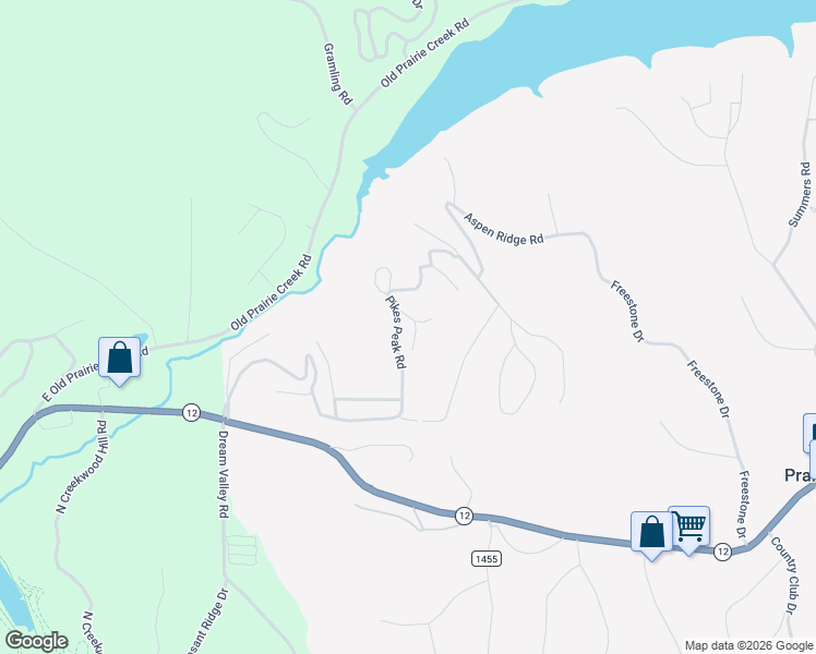 map of restaurants, bars, coffee shops, grocery stores, and more near 8996 Pikes Peak Road in Rogers