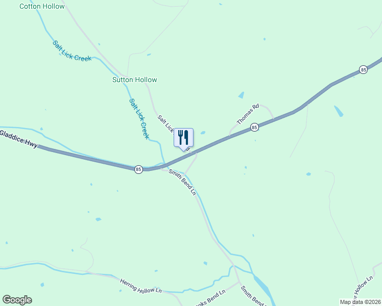 map of restaurants, bars, coffee shops, grocery stores, and more near 4681-4709 Gladdice Hwy in Gainesboro