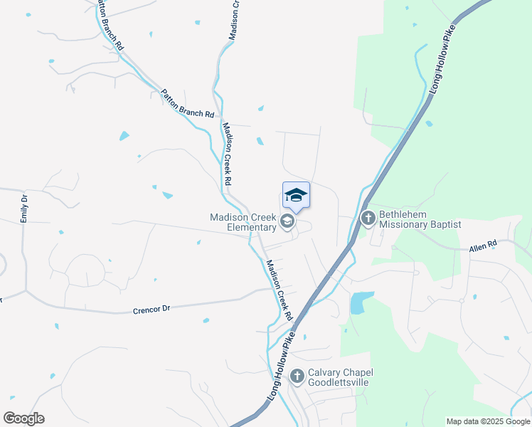 map of restaurants, bars, coffee shops, grocery stores, and more near 1040 Madison Creek Road in Goodlettsville
