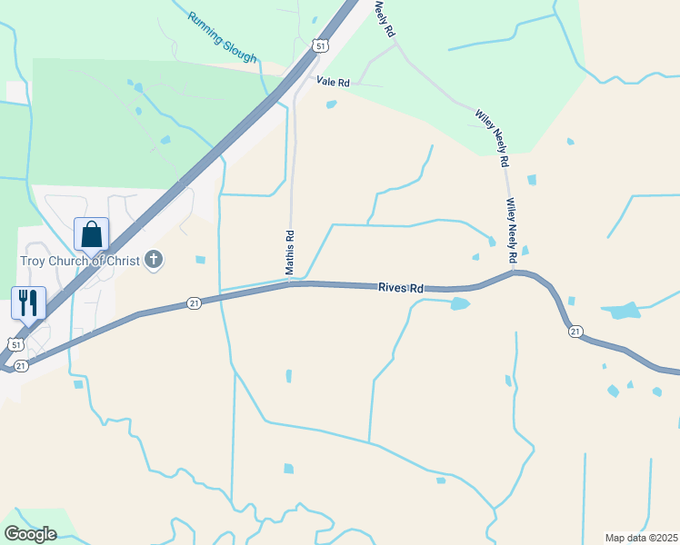 map of restaurants, bars, coffee shops, grocery stores, and more near 1768-1814 Rives Road in Troy