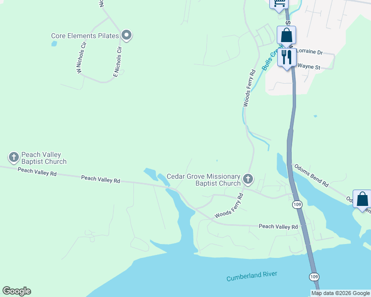 map of restaurants, bars, coffee shops, grocery stores, and more near 344 Peach Valley Road in Gallatin