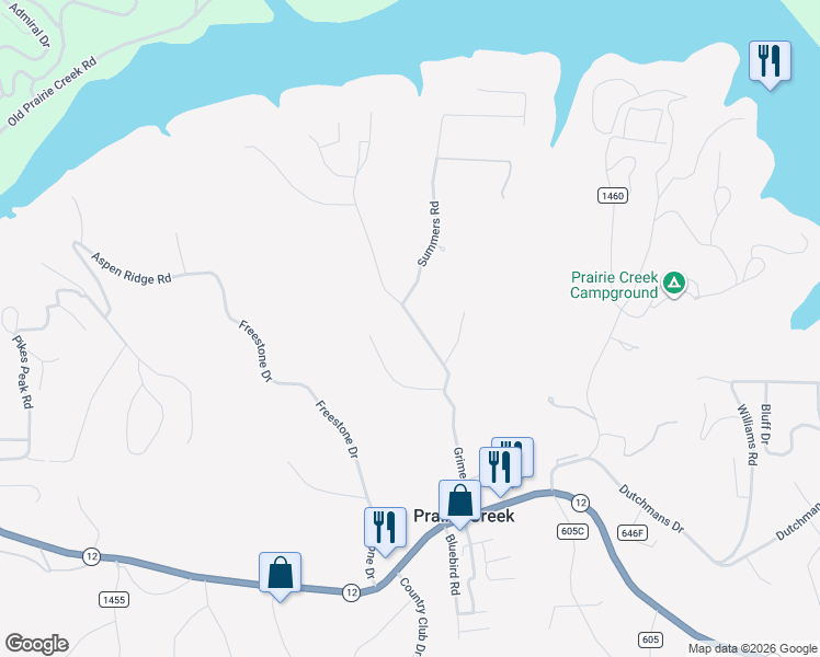 map of restaurants, bars, coffee shops, grocery stores, and more near 9240 Grimes Drive in Rogers