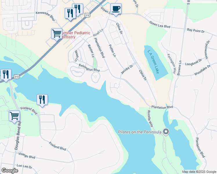 map of restaurants, bars, coffee shops, grocery stores, and more near 1140 Landing Court Private in Gallatin
