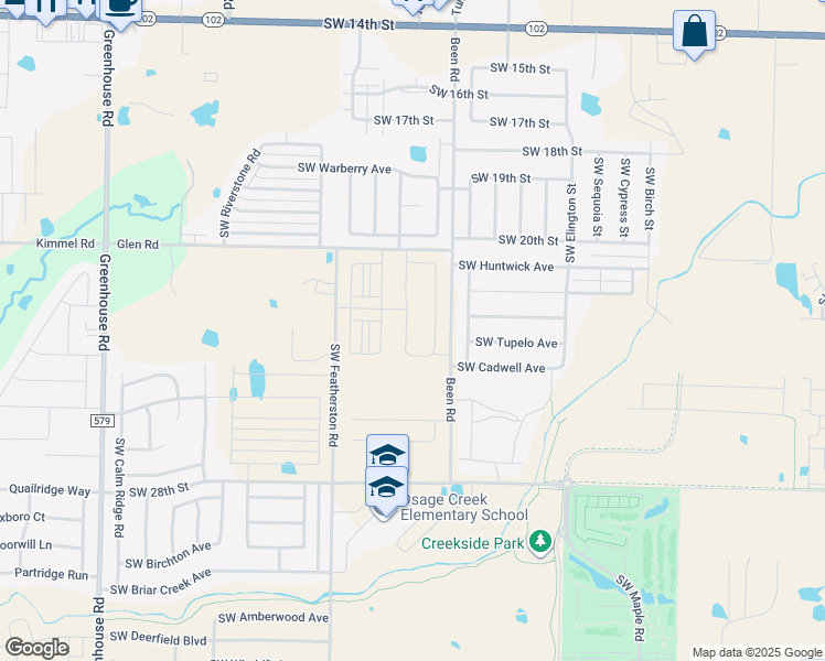 map of restaurants, bars, coffee shops, grocery stores, and more near 9549 Glen Road in Bentonville