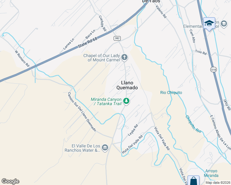 map of restaurants, bars, coffee shops, grocery stores, and more near 2-24 Mule Deer Road in Ranchos de Taos
