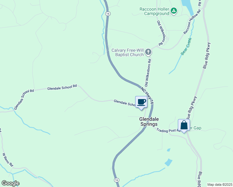 map of restaurants, bars, coffee shops, grocery stores, and more near 312 Glendale School Road in West Jefferson