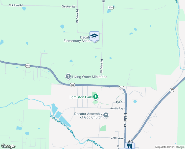 map of restaurants, bars, coffee shops, grocery stores, and more near in Decatur