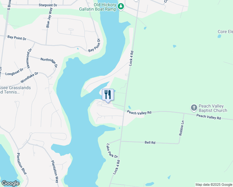 map of restaurants, bars, coffee shops, grocery stores, and more near 727 Marina Private Road in Gallatin