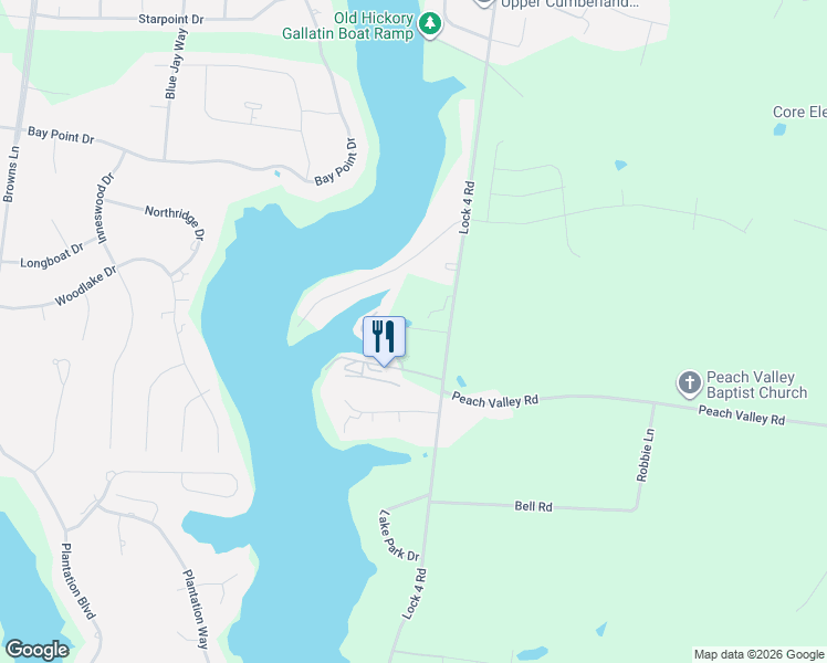 map of restaurants, bars, coffee shops, grocery stores, and more near 727 Marina Private Road in Gallatin