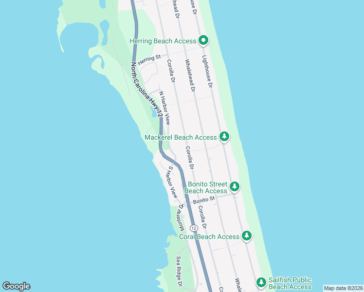 map of restaurants, bars, coffee shops, grocery stores, and more near 947 Corolla Drive in Corolla