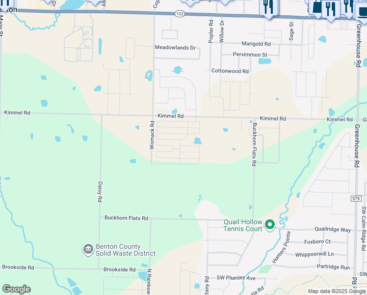 map of restaurants, bars, coffee shops, grocery stores, and more near 1121 Kimmel Road in Centerton