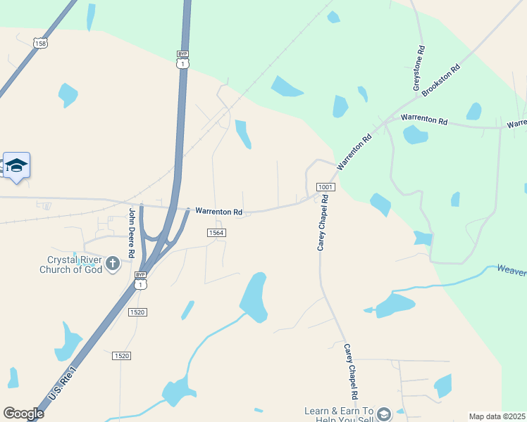 map of restaurants, bars, coffee shops, grocery stores, and more near 1220 Warrenton Road in Henderson