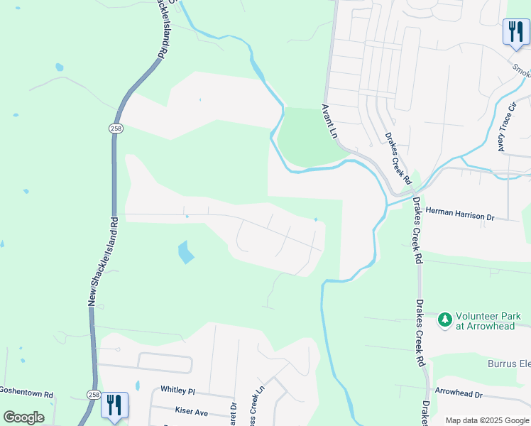 map of restaurants, bars, coffee shops, grocery stores, and more near 1053 Island Brook Drive in Hendersonville