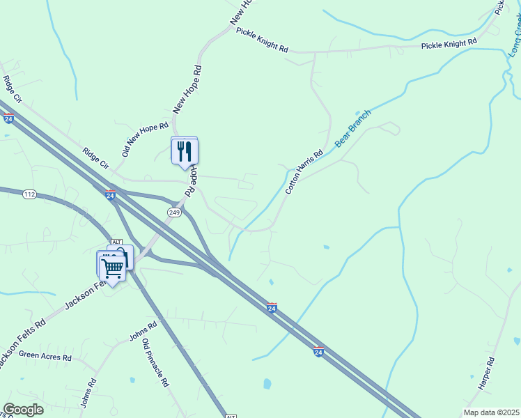map of restaurants, bars, coffee shops, grocery stores, and more near 1101 Cotton Harris Road in Cheatham County