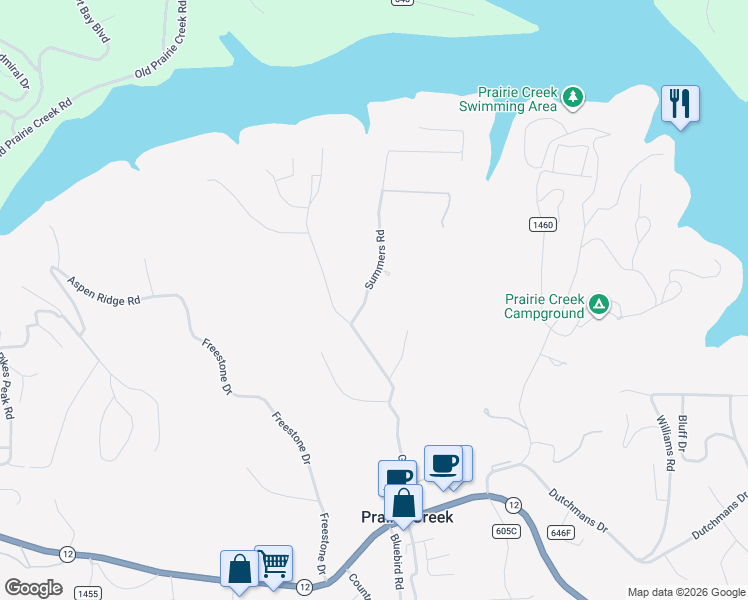 map of restaurants, bars, coffee shops, grocery stores, and more near 9344 Summers Road in Little Flock