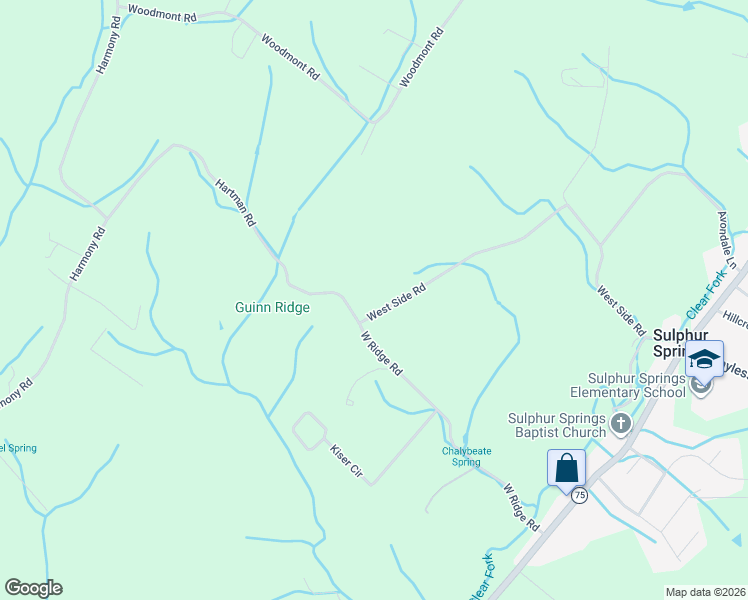 map of restaurants, bars, coffee shops, grocery stores, and more near 680 West Side Road in Jonesborough