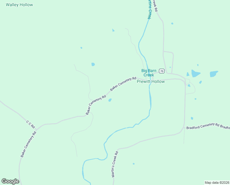 map of restaurants, bars, coffee shops, grocery stores, and more near 1264 Baker Cemetery Road in Williford