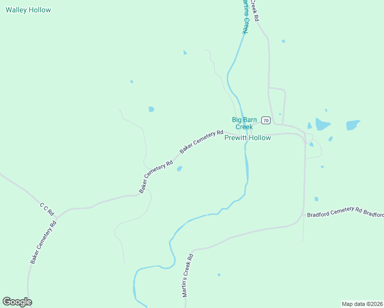 map of restaurants, bars, coffee shops, grocery stores, and more near 1264 Baker Cemetery Road in Williford