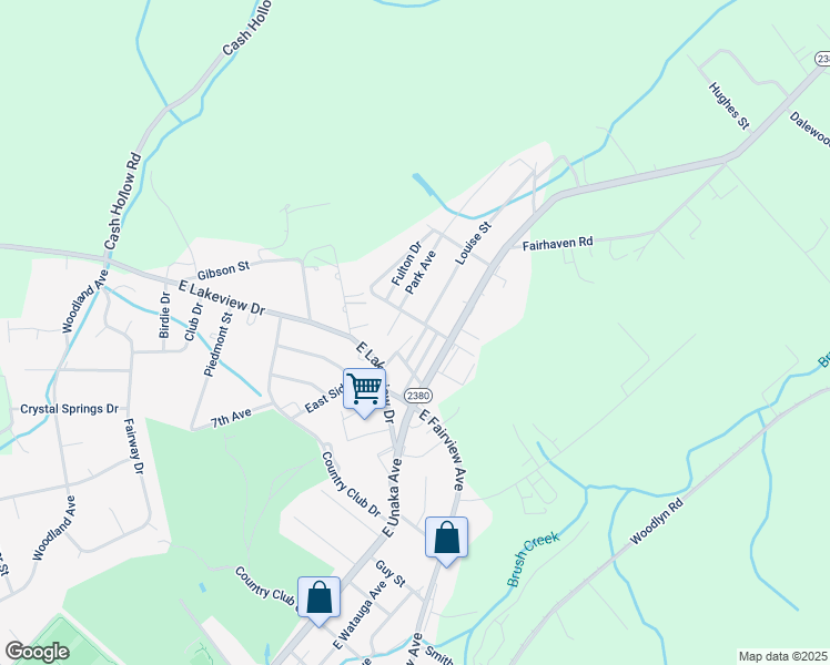 map of restaurants, bars, coffee shops, grocery stores, and more near 2410 Charles Street in Johnson City