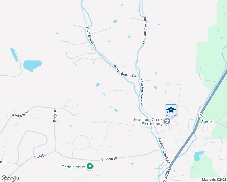 map of restaurants, bars, coffee shops, grocery stores, and more near 1121 Madison Creek Road in Goodlettsville